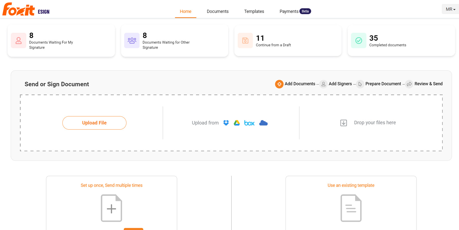 screenshot of Foxit eSign